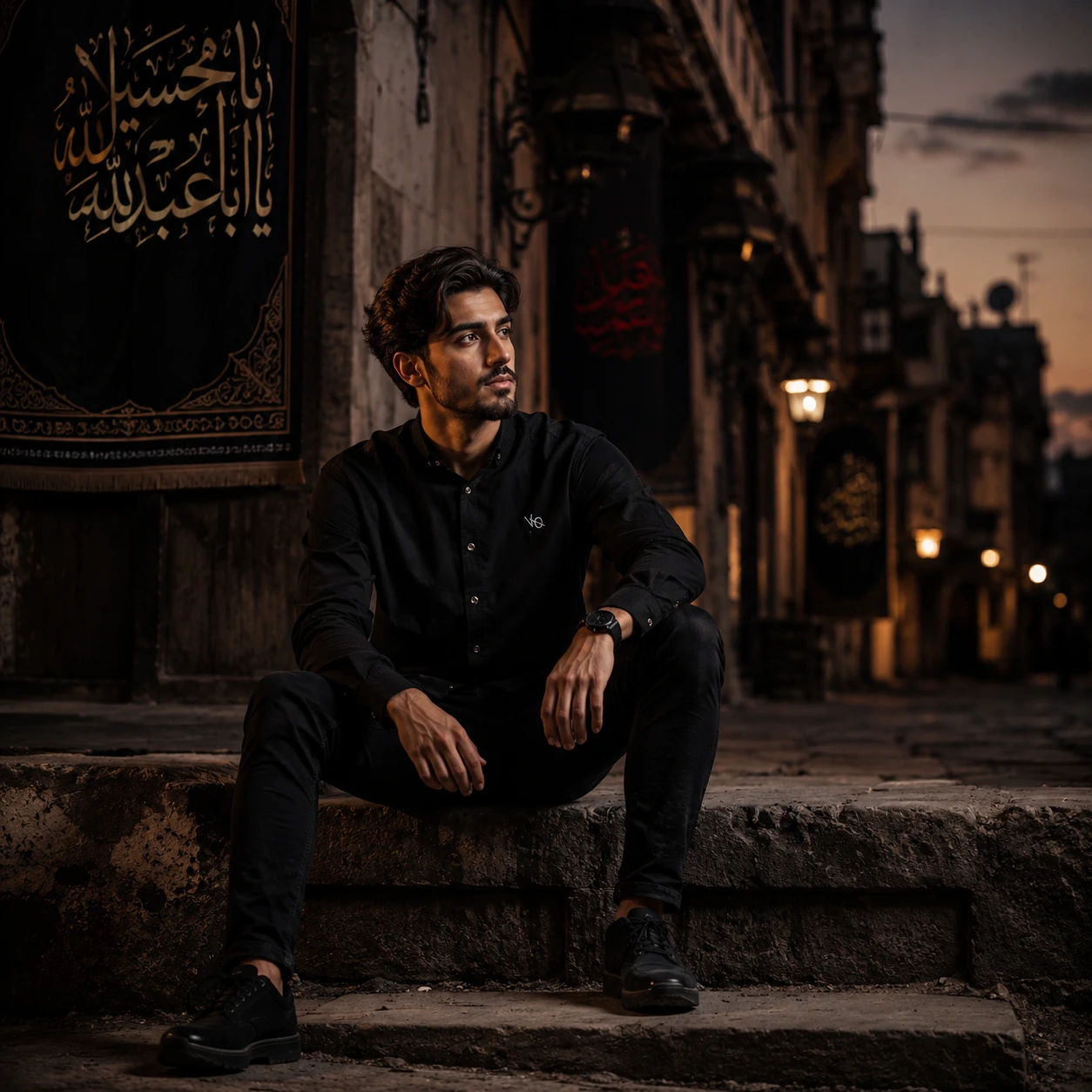 پیراهن مردانه مشکی مدل VQ