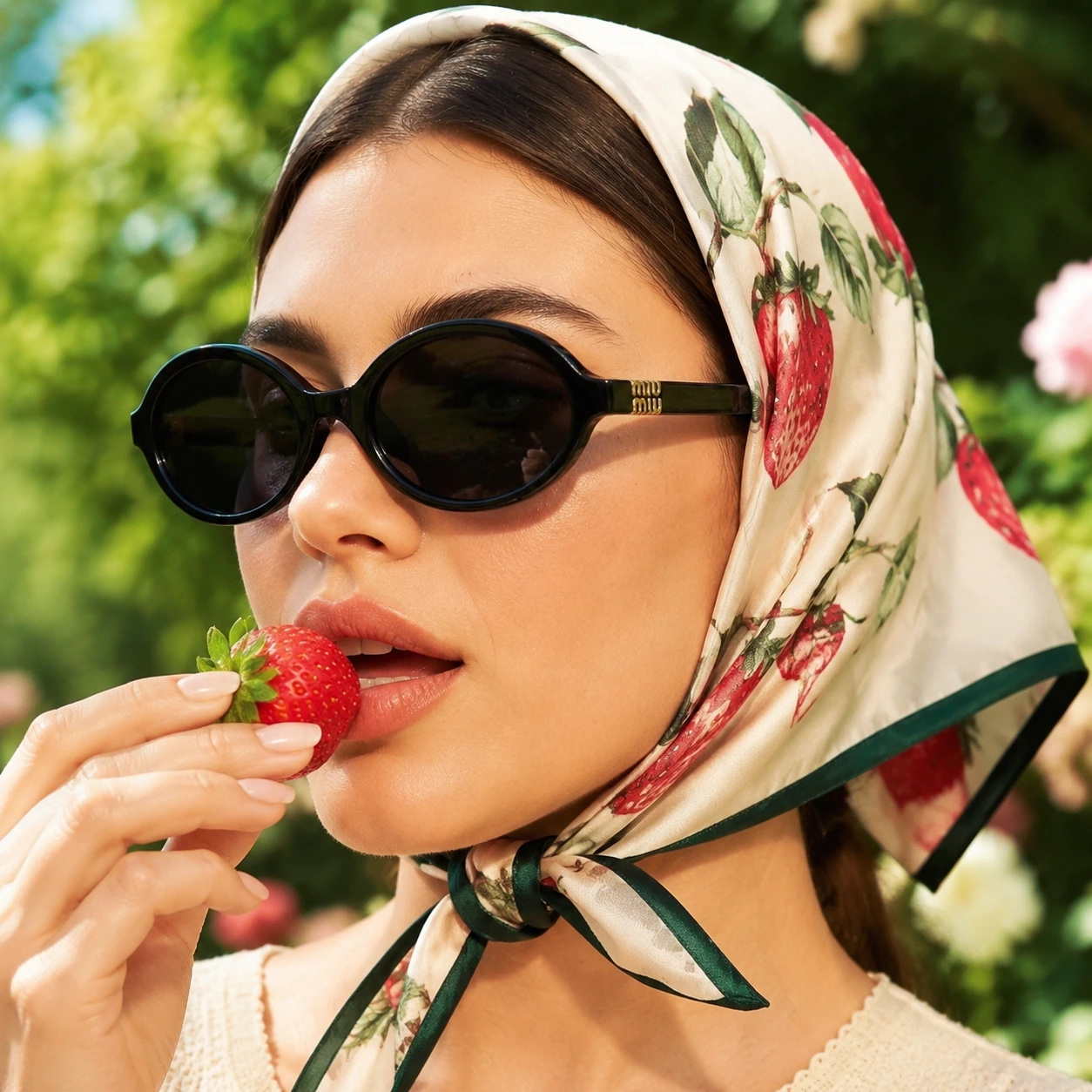 عینک آفتابی فریم گرد مدل miu miu